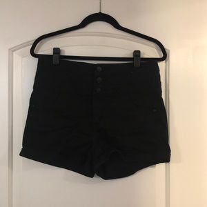 black high waisted shorts